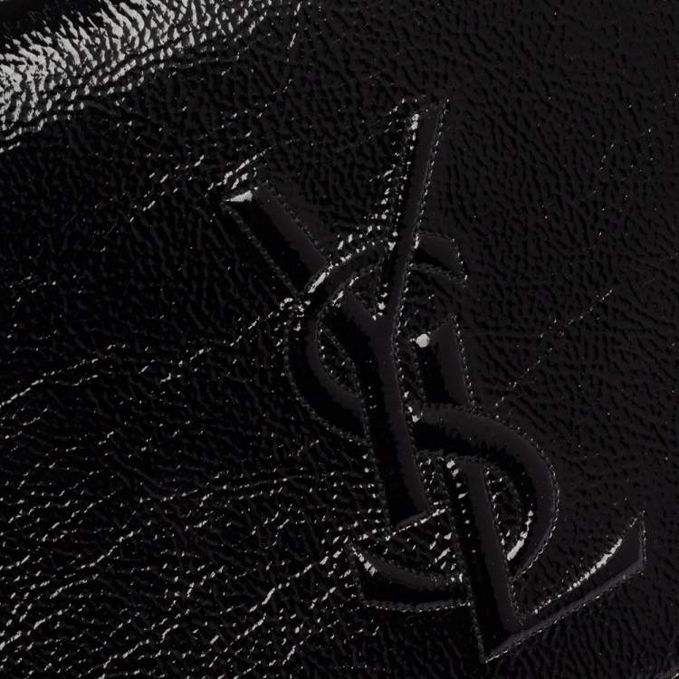 Pre Owned Yves Saint Laurent Black Patent Leather Belle De Jour Flap Clutch