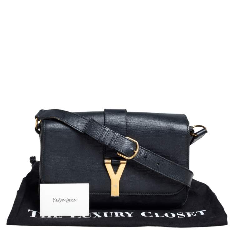 Pre Owned Yves Saint Laurent Black Leather Large Chyc Flap Bag