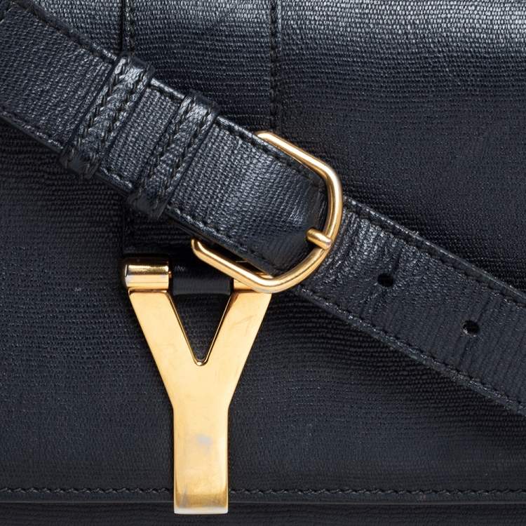 Pre Owned Yves Saint Laurent Black Leather Large Chyc Flap Bag