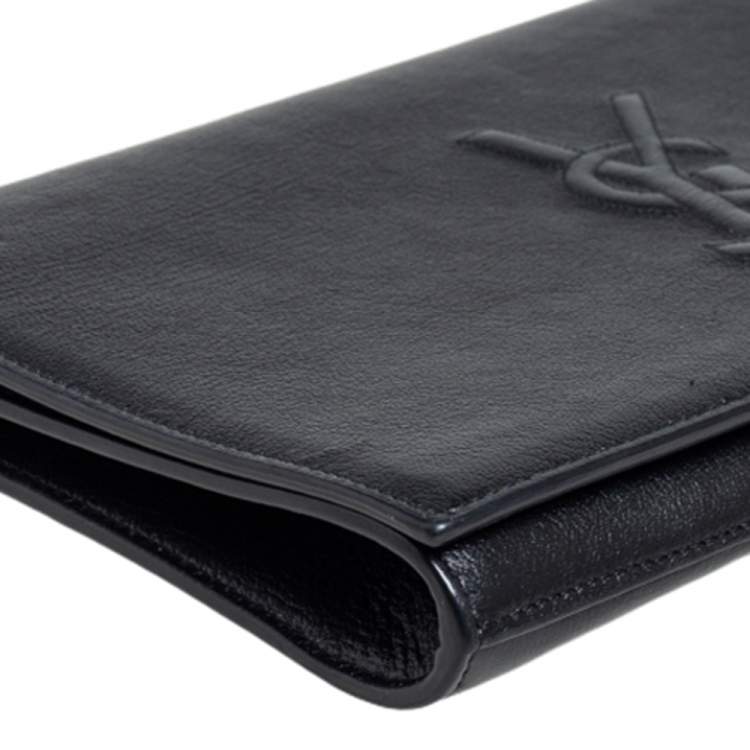 Pre Owned Yves Saint Laurent Black Leather Belle De Jour Flap Clutch