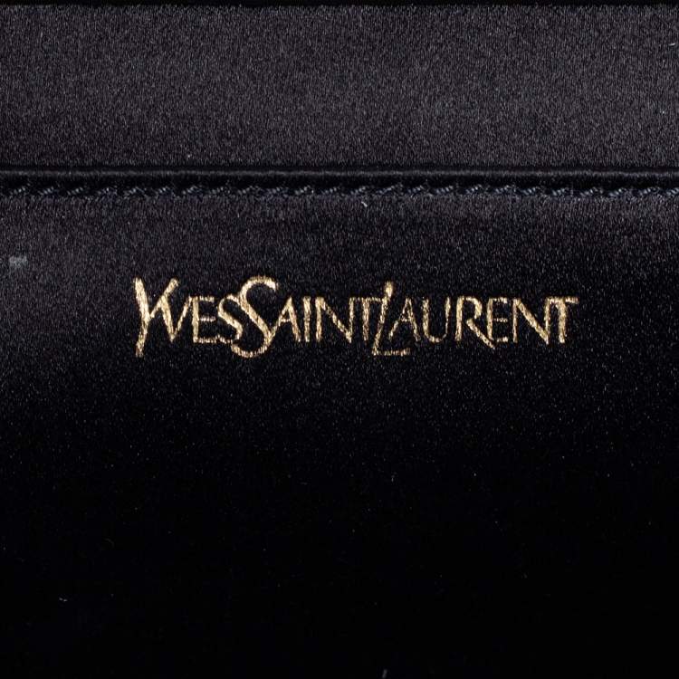 Pre Owned Yves Saint Laurent Black Leather Belle De Jour Flap Clutch