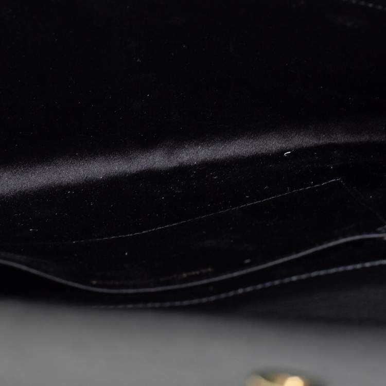 Pre Owned Yves Saint Laurent Black Leather Belle De Jour Flap Clutch