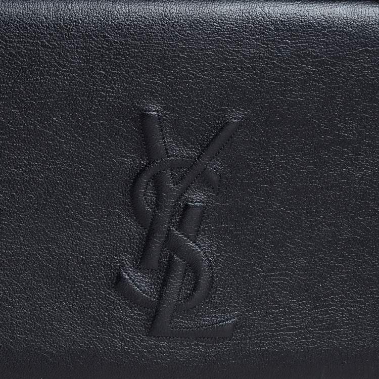 Pre Owned Yves Saint Laurent Black Leather Belle De Jour Flap Clutch