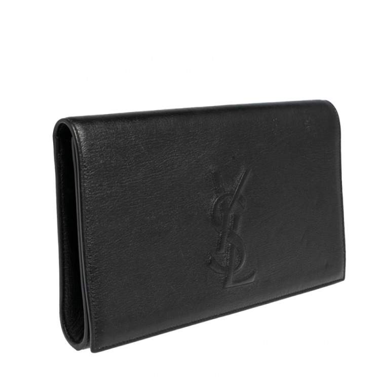 Pre Owned Yves Saint Laurent Black Leather Belle De Jour Flap Clutch