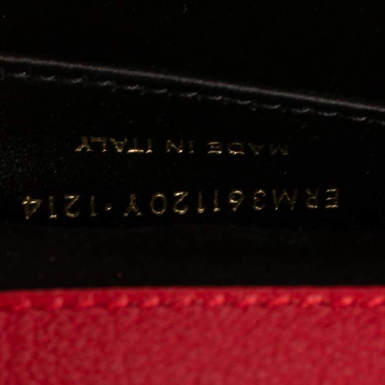 Pre Owned Yves Saint Laurent Red Leather Belle De Jour Flap Clutch