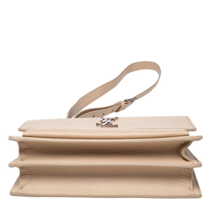 Pre Owned Saint Laurent Beige Leather Medium Sunset Shoulder Bag