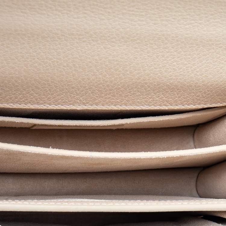 Pre Owned Saint Laurent Beige Leather Medium Sunset Shoulder Bag