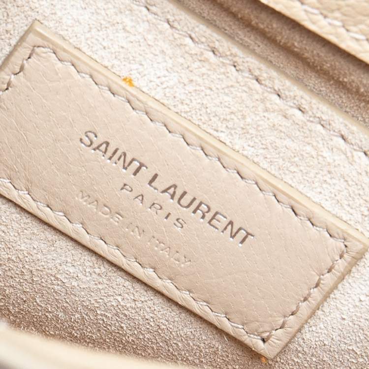 Pre Owned Saint Laurent Beige Leather Medium Sunset Shoulder Bag