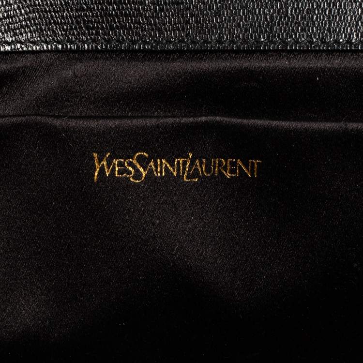 Pre Owned Yves Saint Laurent Black Leather Large Chyc Clutch
