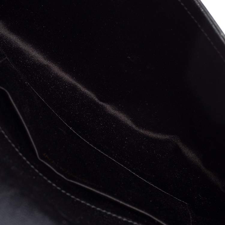Pre Owned Yves Saint Laurent Black Leather Large Chyc Clutch