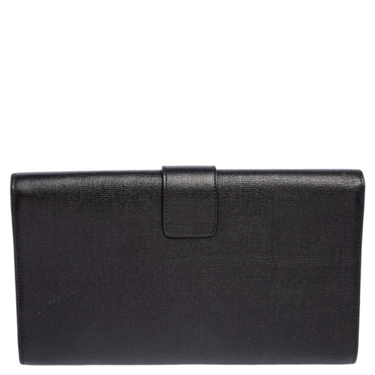 Pre Owned Yves Saint Laurent Black Leather Large Chyc Clutch