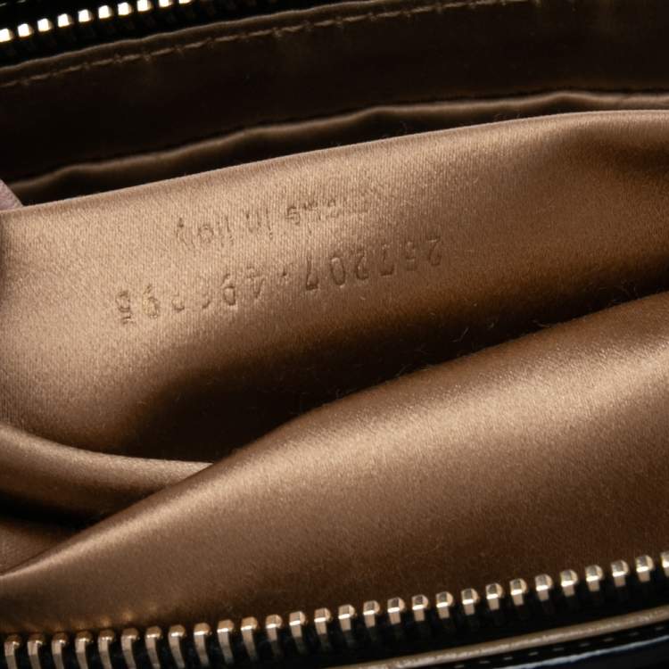 Pre Owned Yves Saint Laurent Beige/Black Patent Leather and Leather Cocktail Oversized Clutch
