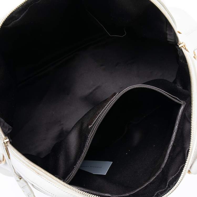 Pre Owned Yves Saint Laurent Cream Leather Large Muse Bag