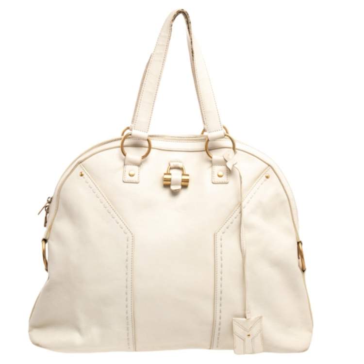 Leather crossbody bag Yves Saint Laurent White in Leather - 34697228