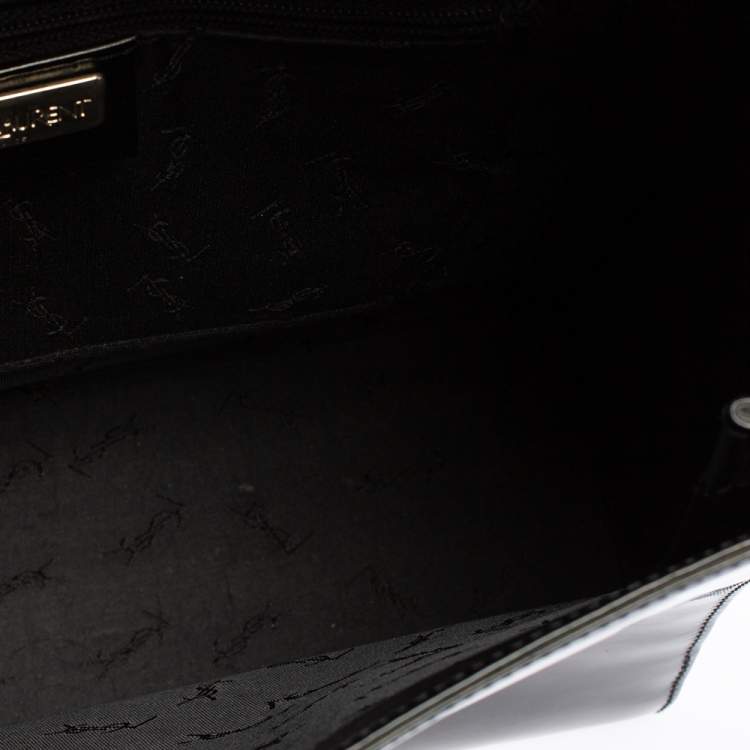 Pre Owned Yves Saint Laurent Black Leather Vintage Flap Shoulder Bag