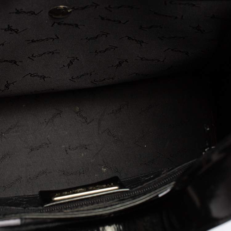 Pre Owned Yves Saint Laurent Black Leather Vintage Flap Shoulder Bag