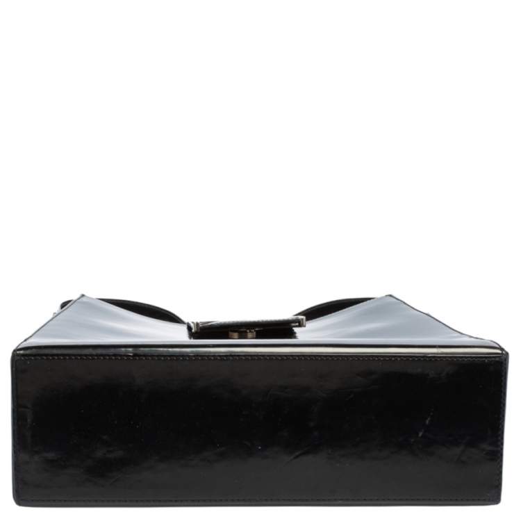 Pre Owned Yves Saint Laurent Black Leather Vintage Flap Shoulder Bag