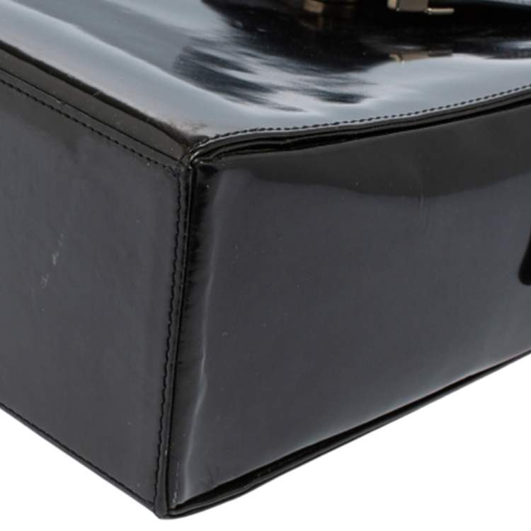 Pre Owned Yves Saint Laurent Black Leather Vintage Flap Shoulder Bag