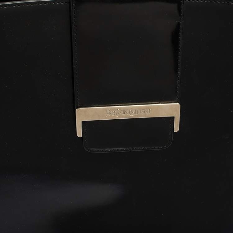 Pre Owned Yves Saint Laurent Black Leather Vintage Flap Shoulder Bag
