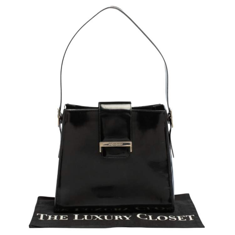 Pre Owned Yves Saint Laurent Black Leather Vintage Flap Shoulder Bag