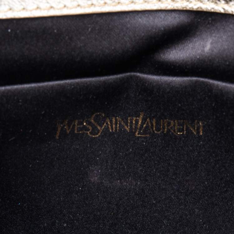 Pre Owned Yves Saint Laurent Metallic Gold Leather Belle De Jour Flap Clutch