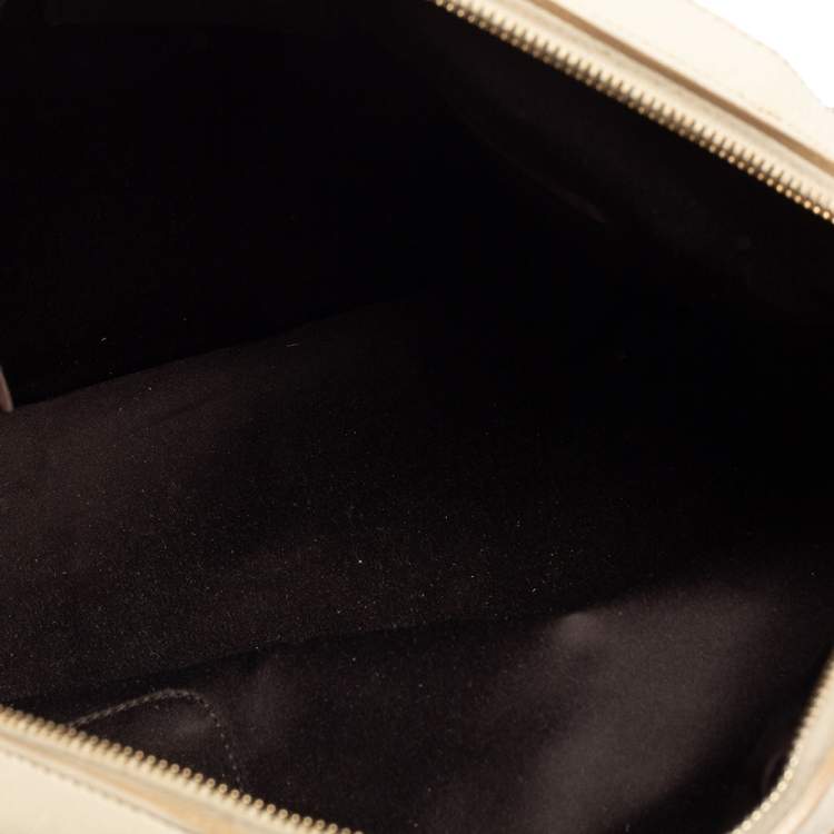Pre Owned Yves Saint Laurent Brown/Cream Calf Hair And Leather Medium Muse Satchel