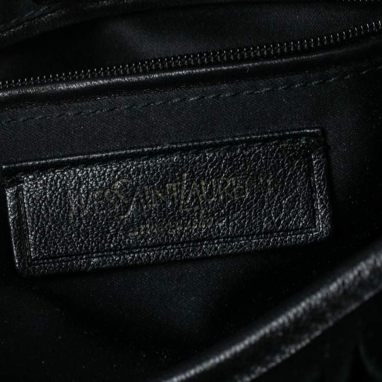 Pre Owned Yves Saint Laurent  Black Suede and Leather Fringe Mombasa Hobo