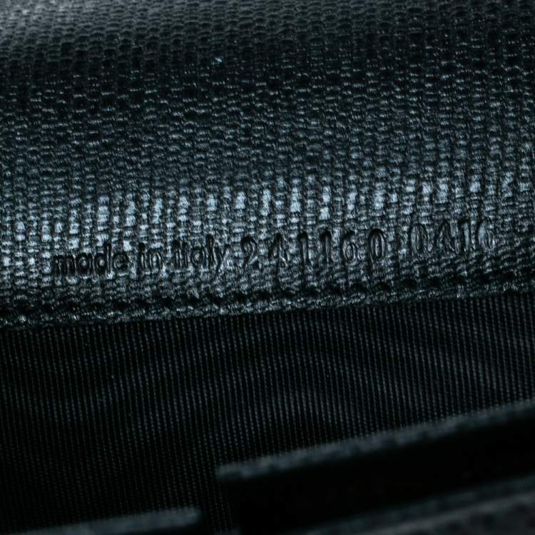 Pre Owned Yves Saint Laurent Black Textured Leather Document Clutch