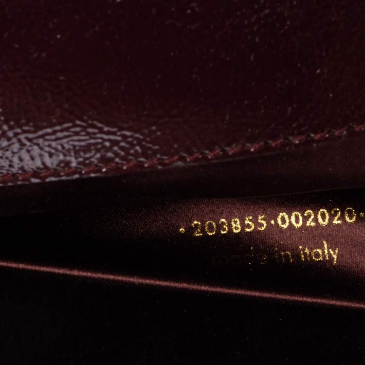 Pre Owned Yves Saint Laurent Burgundy Patent Leather Belle De Jour Clutch