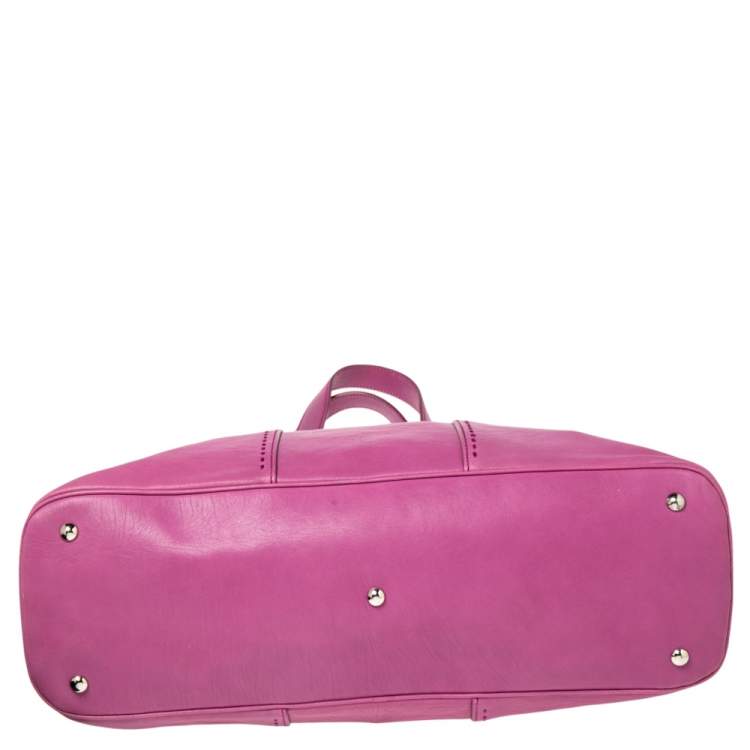 Pre Owned Yves Saint Laurent Bubble Gum Pink Leather Oversized Muse Bag