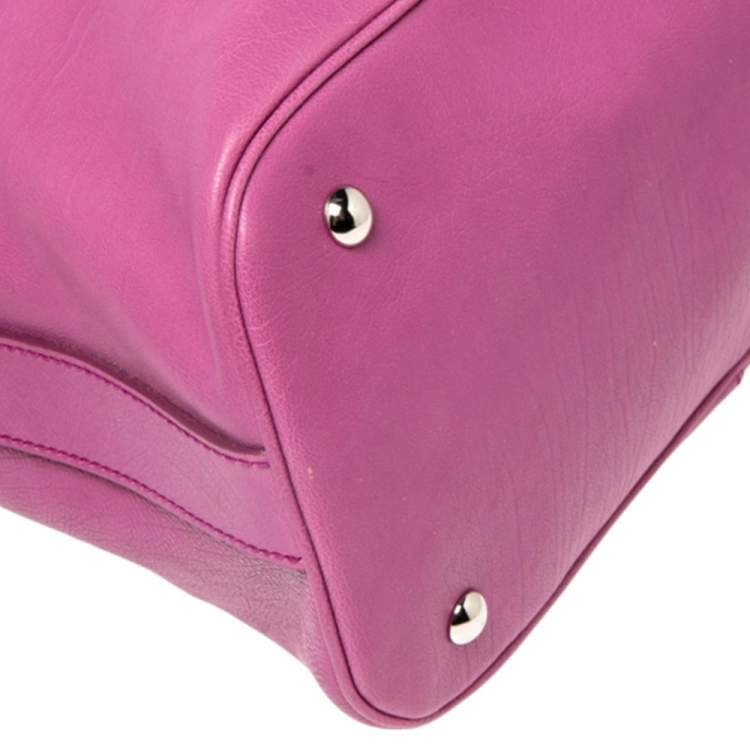 Pre Owned Yves Saint Laurent Bubble Gum Pink Leather Oversized Muse Bag
