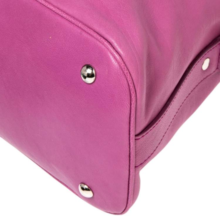 Pre Owned Yves Saint Laurent Bubble Gum Pink Leather Oversized Muse Bag