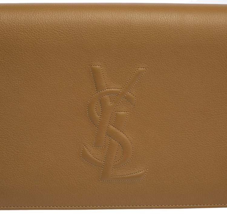 مملوكة مسبقًا Yves Saint Laurent Beige Leather Belle De Jour Flap Clutch