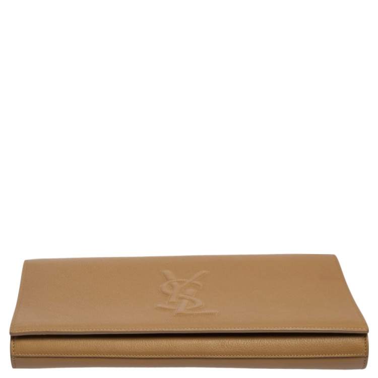 مملوكة مسبقًا Yves Saint Laurent Beige Leather Belle De Jour Flap Clutch