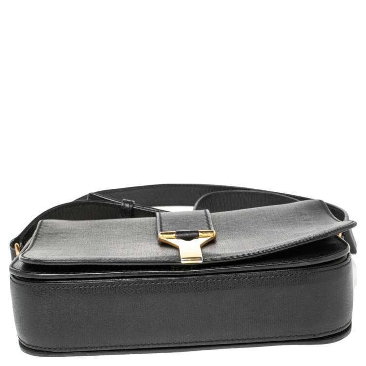 Pre Owned Yves Saint Laurent Black Leather Medium Chyc Flap Bag