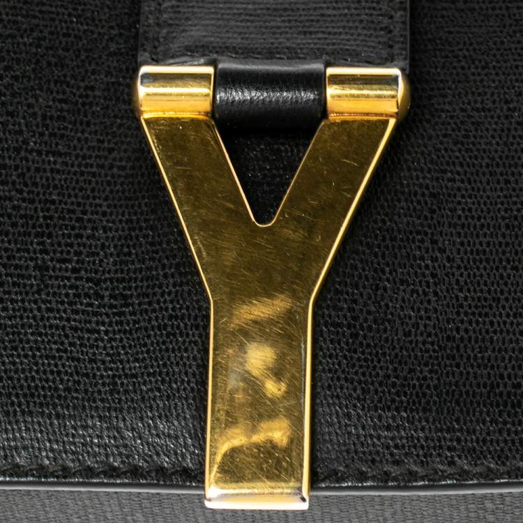 Pre Owned Yves Saint Laurent Black Leather Medium Chyc Flap Bag