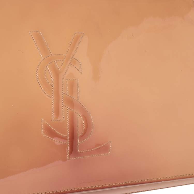 Pre Owned Yves Saint Laurent Beige Patent Leather Belle De Jour Clutch