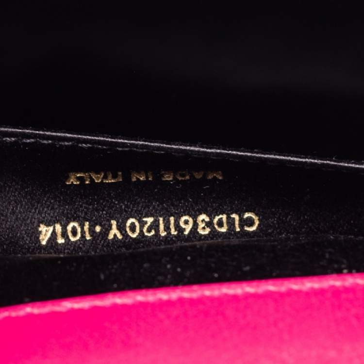 Pre Owned Yves Saint Laurent Fuchsia Leather Belle De Jour Flap Clutch