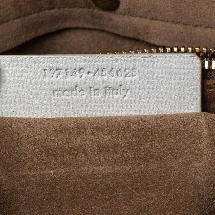 مملوكة مسبقًا Yves Saint Laurent White/Brown Leather And Suede Muse Two Top Handle Bag