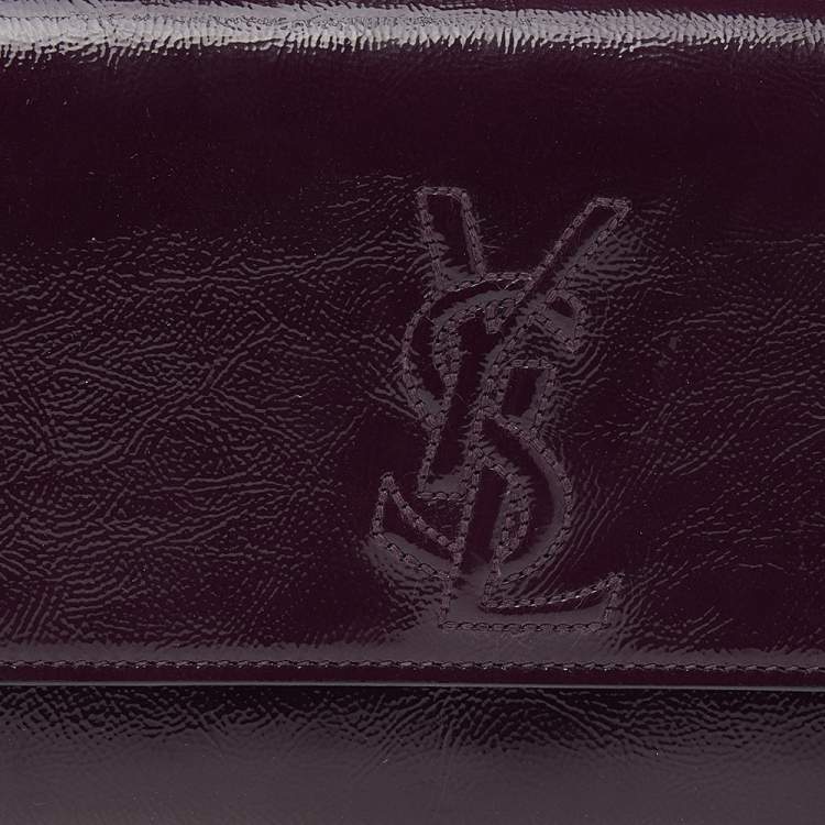Pre Owned Yves Saint Laurent Purple Patent Leather Belle De Jour Clutch