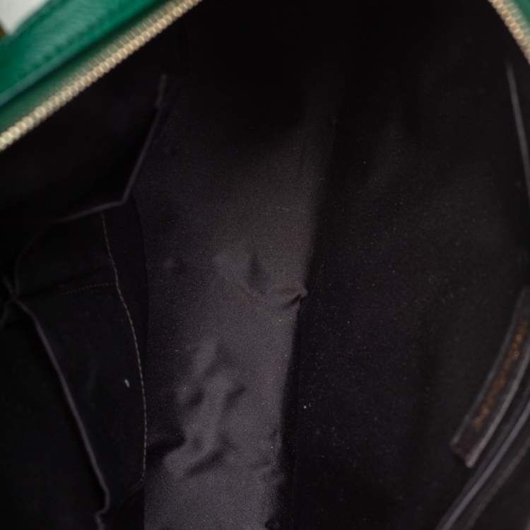 Pre Owned Yves Saint Laurent Green Leather Medium Muse Satchel