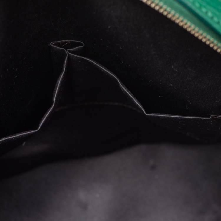 Pre Owned Yves Saint Laurent Green Leather Medium Muse Satchel