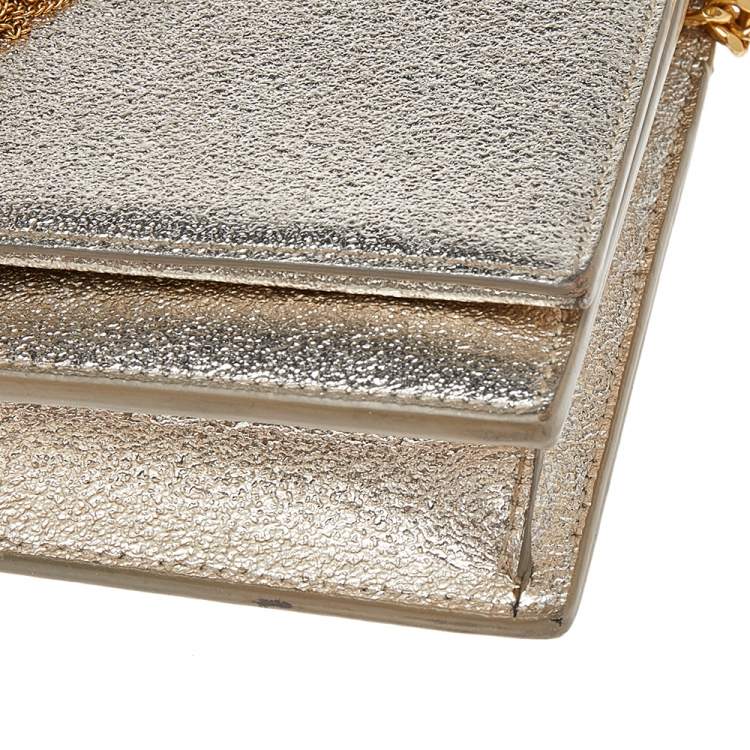 Pre Owned Yves Saint Laurent Gold Leather Small Kate Shoulder Bag