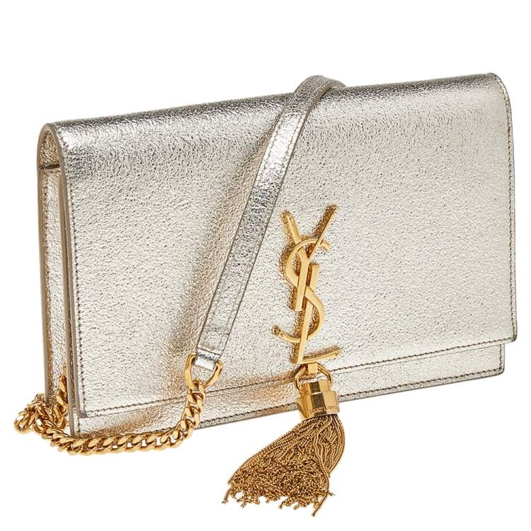 Pre Owned Yves Saint Laurent Gold Leather Small Kate Shoulder Bag