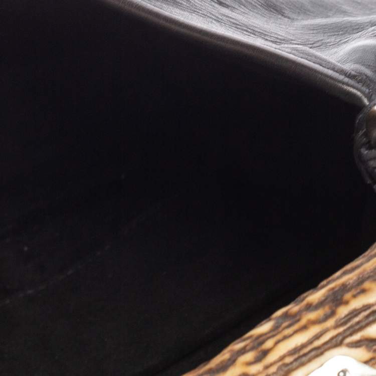 Pre Owned Yves Saint Laurent Black Leather Mini Mombasa Hobo