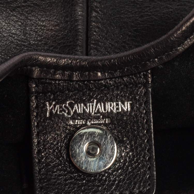 Pre Owned Yves Saint Laurent Black Leather Mini Mombasa Hobo