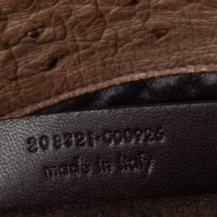 Pre Owned Yves Saint Laurent Brown Ostrich YSL 32 Bag