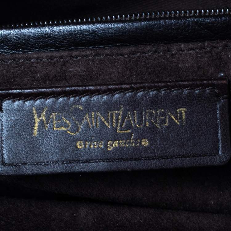 Pre Owned Yves Saint Laurent Brown Ostrich YSL 32 Bag
