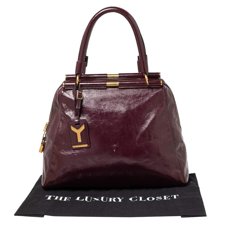 مملوكة مسبقًا Yves Saint Laurent Purple Patent Leather Medium Majorelle Satchel