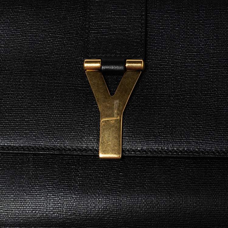 Pre Owned Saint Laurent Black Leather Large Chyc Flap Shoulder Bag